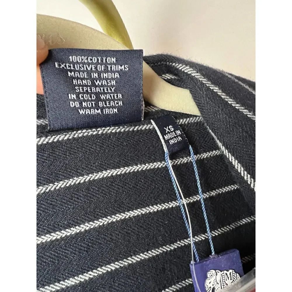 NWT Madison Mathews Darren Maxi Navy Flannel Dress Sz. XS - Picture 8 of 8